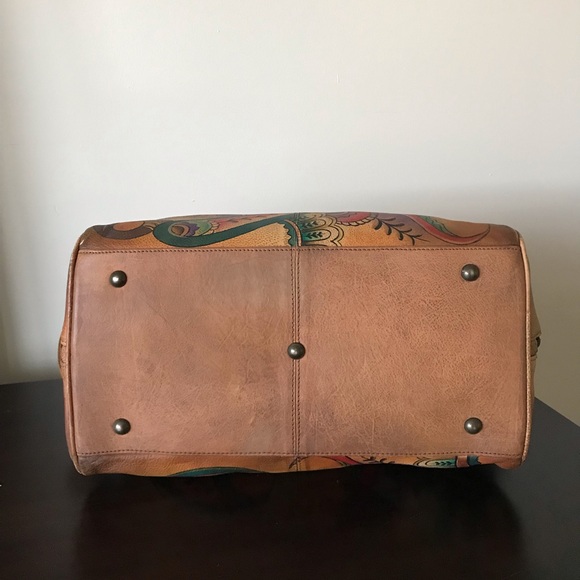 Anuschka Leather Satchel Crossbody Purse - Picture 6 of 15